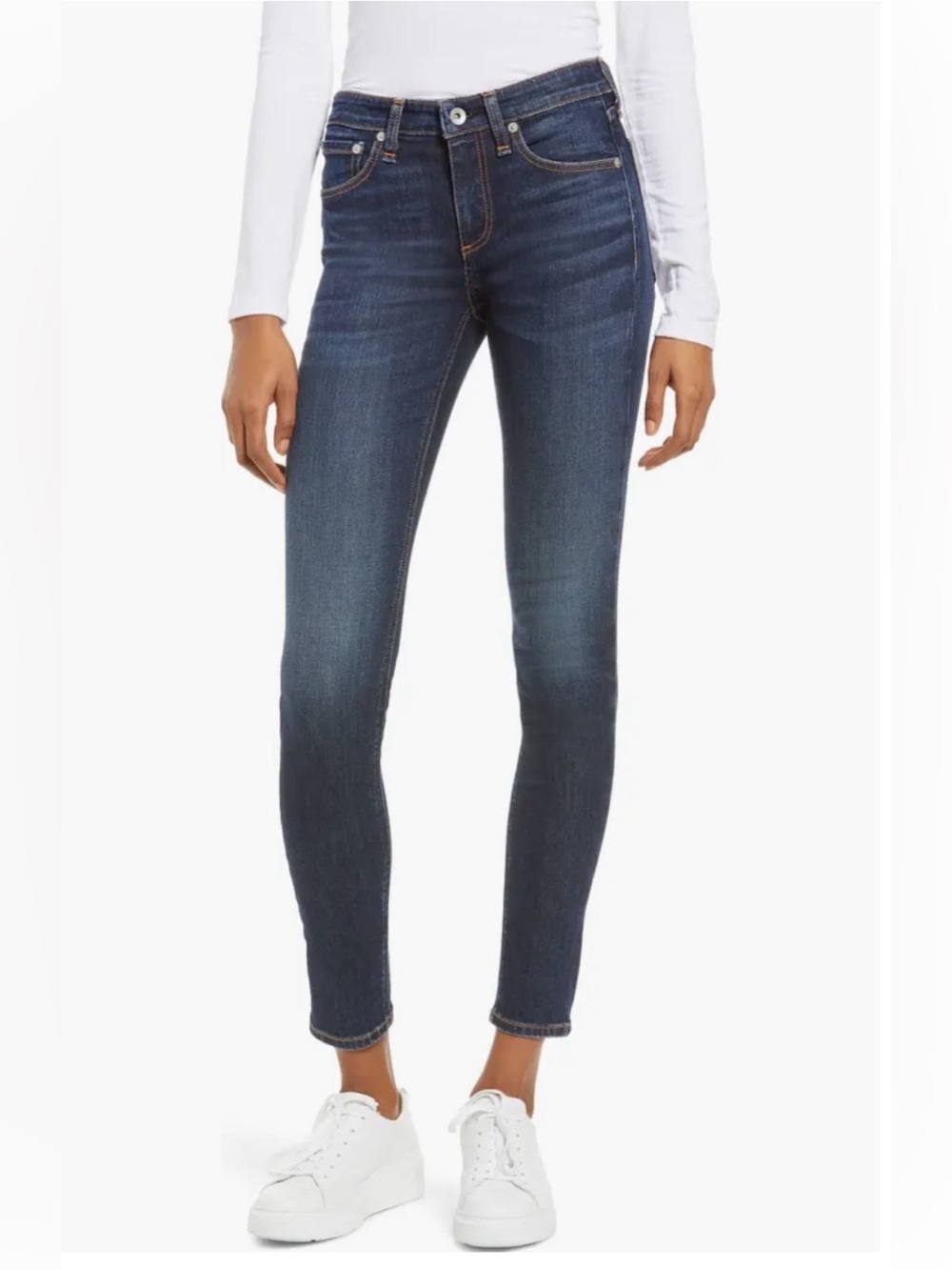 Rag & Bone Dark Blue High-Rise Skinny Jeans